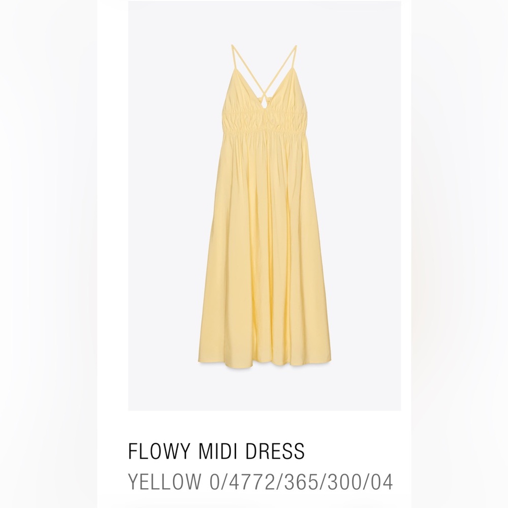 Zara Yellow Smocked-Top Maxi Dress